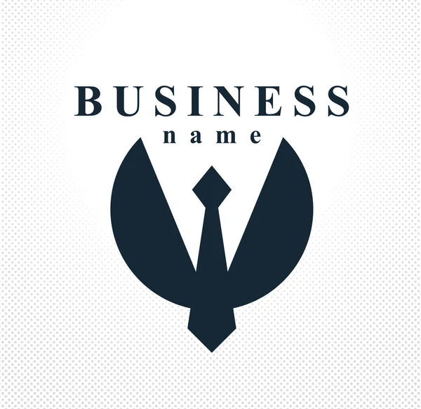 Krawatte und Anzug in runder Form Geschäftsmann Konzept Vektor-Logo oder i — Stockvektor