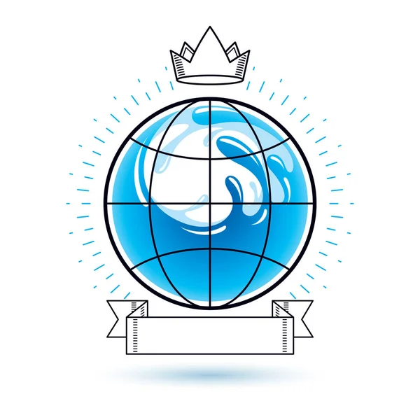 Логотип Вектора Свежести Океана Реклама Дня Воды Концепция Очищения Тела — стоковый вектор