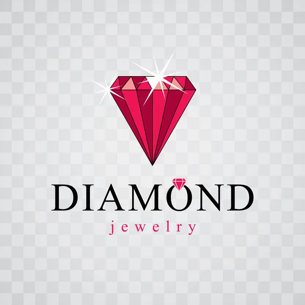Vector Elemento Decorativo Precioso Poligonal Signo Diamante Lujo Emblema Logotipo — Vector de stock