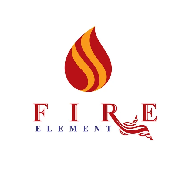 Yanan Ateşin Gücü Ateş Elementi Soyut Vektör Logosu Pazarlama Tasarımı — Stok Vektör