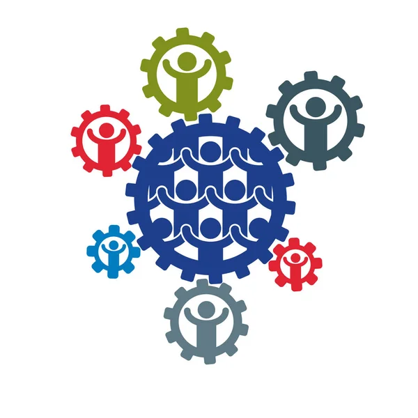 Samenleving Persoon Interactie Creatieve Logo Unieke Vector Symbool Gemaakt Met — Stockvector