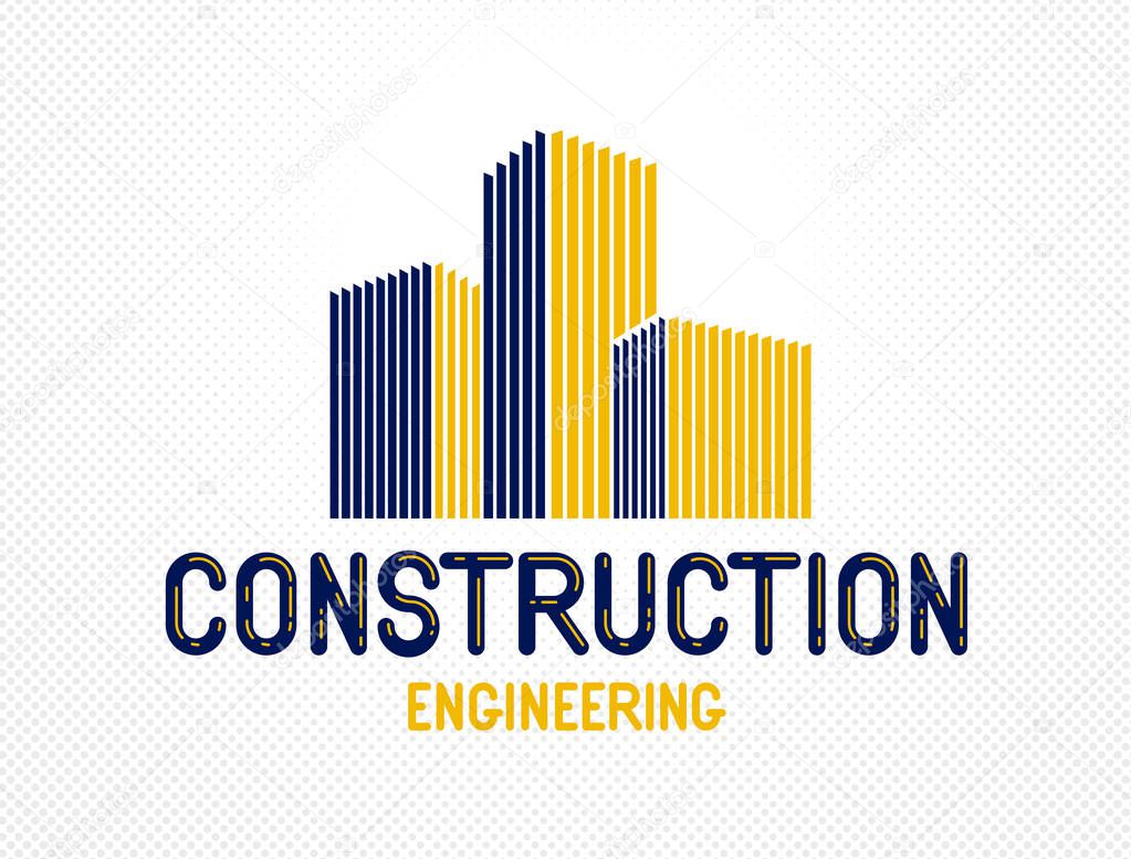 Building construction design element vector logo or icon, real e