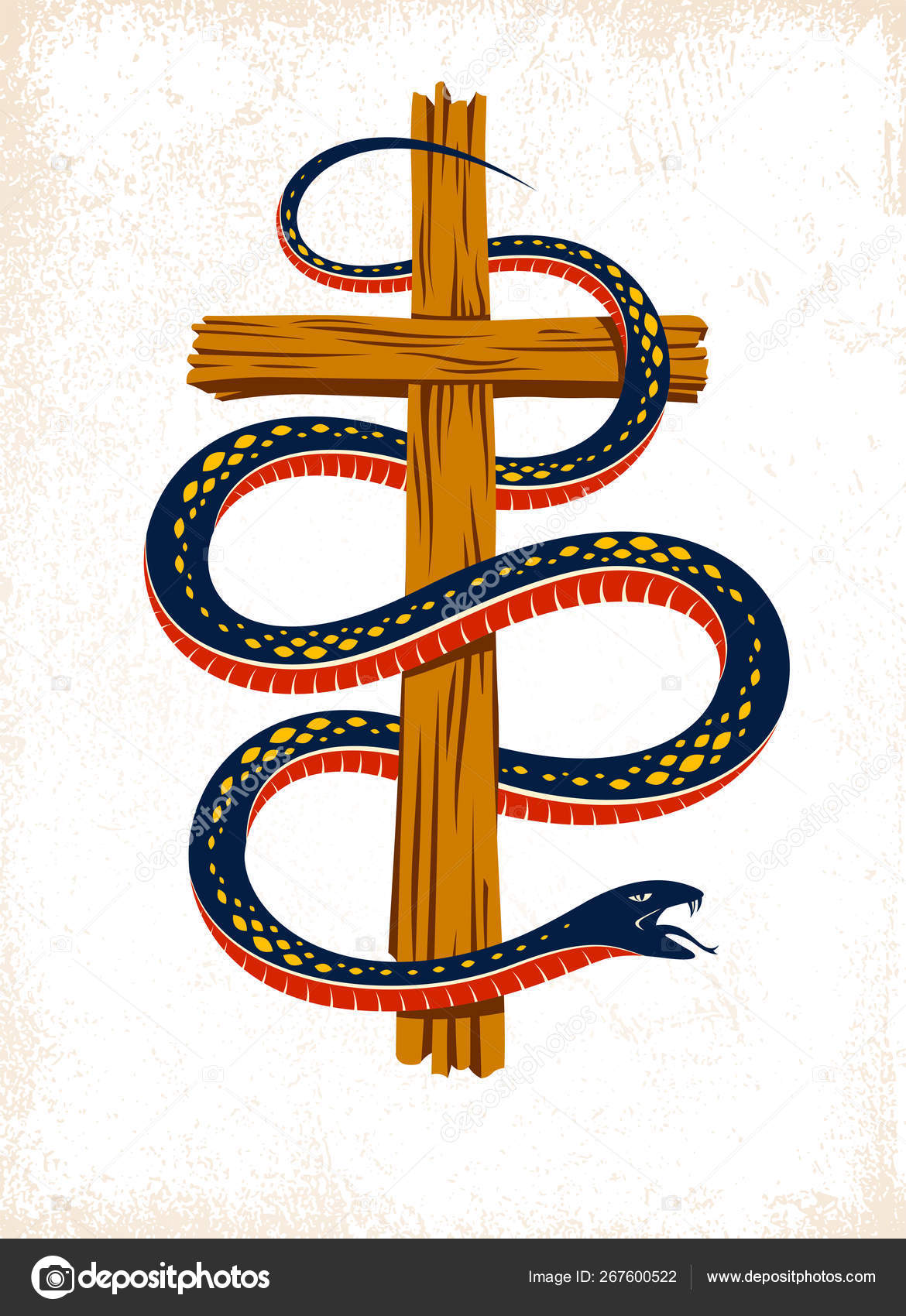 Serpent Cross Vintage Tattoo Snake Wraps Christian Cross God Devil Vector Image By C Ostapiusangelp Vector Stock