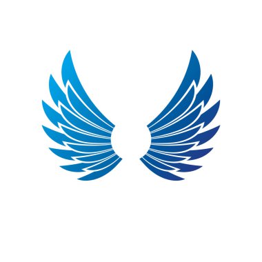 Antik sembolik kanatları amblemi. Hanedan vektör tasarım öğesi. Retro tarzı etiket, Hanedanlık armaları logosu.