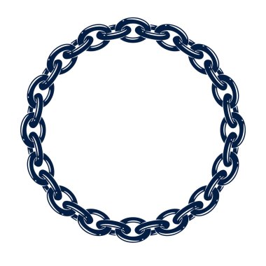Zinciri, vektör tasarım öğesi, daire şekli sınır yuvarlak çerçeve.