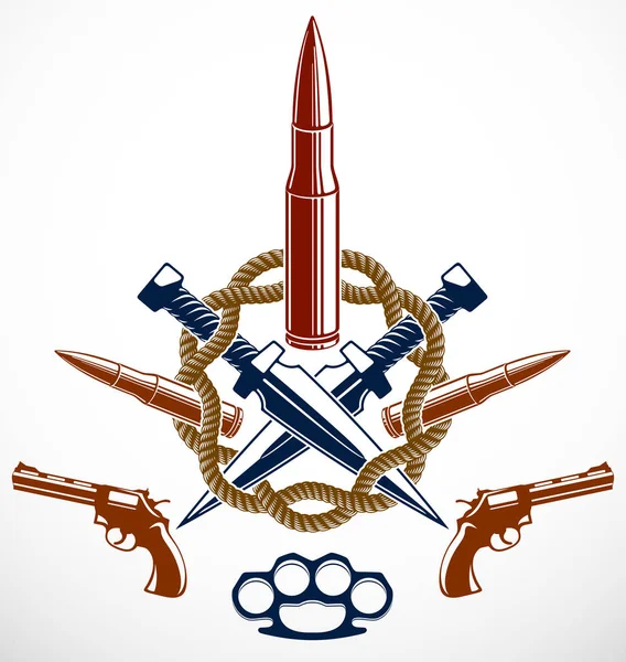 Kulor Och Vapen Vektor Symbol För Revolution Och Krig Logotyp — Stock vektor
