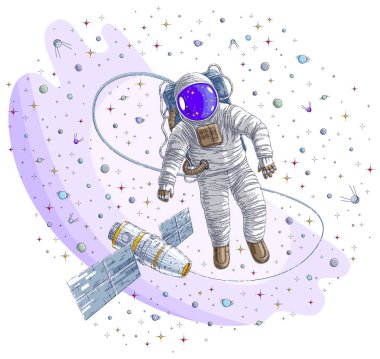 Astronot uzay istasyonuna bağlı Açık uzaya çıktı s