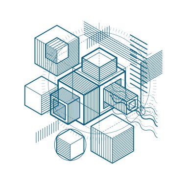 Soyut itmeyi arka plan, 3B vektör düzeni. Bileşimi