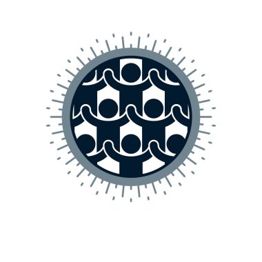 Sosyal İlişkiler kavramsal logosu, benzersiz vektör sembolü. Sosyal i