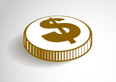 Tek dolar sikke cent vektör logo illüstrasyon veya simge.