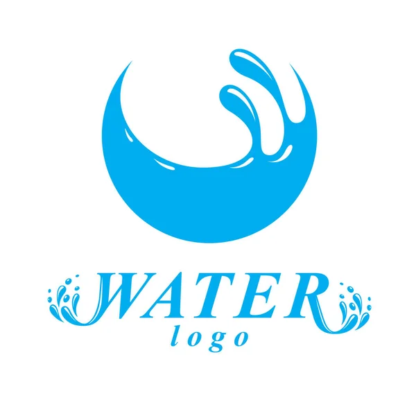 Signo vectorial de circulación global de agua para su uso como emblema empresarial — Vector de stock