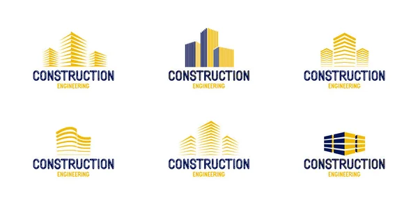 Edifícios de construção elemento de design vetor logotipos ou ícones, rea — Vetor de Stock