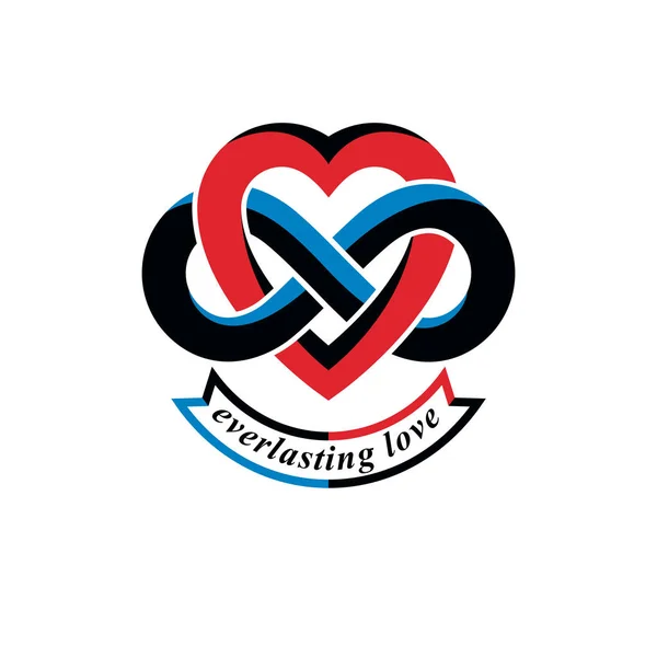 Love Forever signo conceptual, símbolo vectorial creado con infinito — Vector de stock