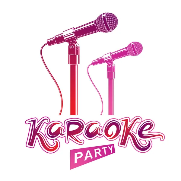 Karaoke Party promóció poszter design. Rap csata koncepció, két s — Stock Vector
