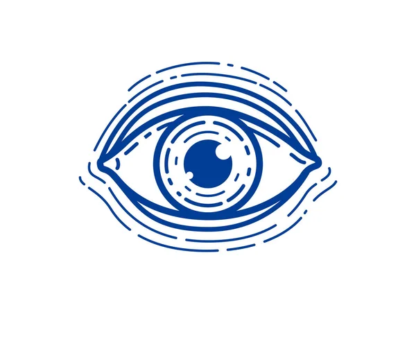 Eye lineáris vektor design elem logó vagy ikon, minden látó ey — Stock Vector