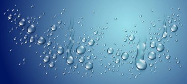 Water drops in shower or pool, condensate or rain droplets reali clipart