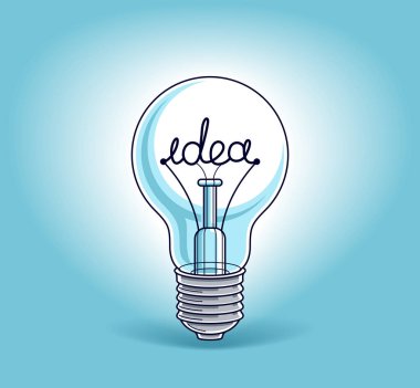 Ampul kavramı ile fikir kelime yerine tungsten tel, beau