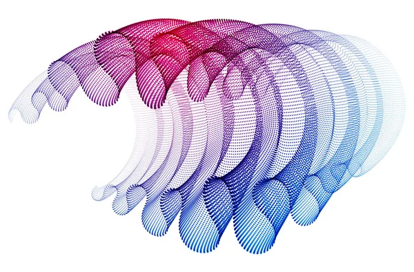 Dynamische deeltjes Sound Wave vloeiende, transparante Tule textiel — Stockvector