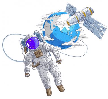 Astronot uzay istasyonuna bağlı Açık uzaya dışarı çıktı bir