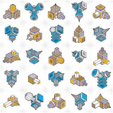 Soyut şekil mühendislik, vektörel çizimler ayarla.