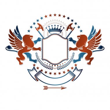 Aslan hanedan hayvan öğesi, Kraliyet tacı ile grafik amblemi bir