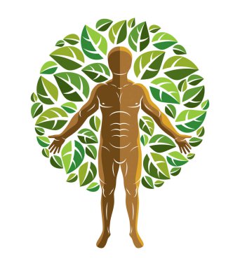 İnsanın vektör grafik illüstrasyonu, bireysellik çevrili b