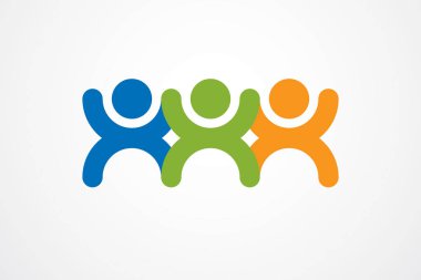 Basit geometrik el ile oluşturulan ekip çalışması ve dostluk kavramı