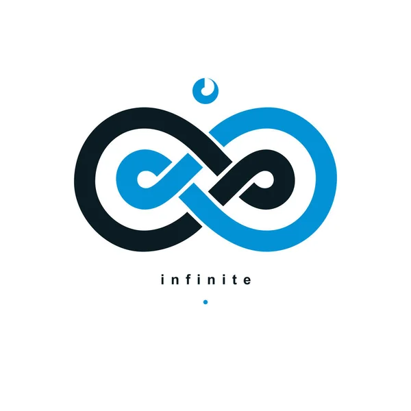 Loop Infinito logotipo conceitual, sinal especial vetor . — Vetor de Stock