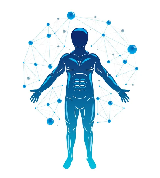 Wektor graficzny ilustracja człowieka, indywidualność stworzona z — Wektor stockowy