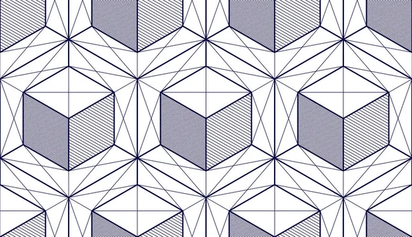 Cubes géométriques motif abstrait sans couture, fond vectoriel 3d . — Image vectorielle