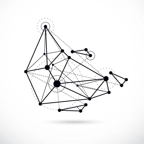 Abstrakt geometrisk 3D wireframe objekt, företags teknik VEC — Stock vektor