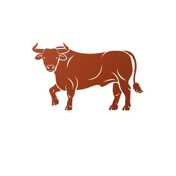 Bull ancient emblem animal element. Heraldic vector design eleme — Stock Vector