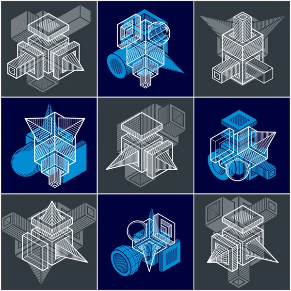 Abstract construction isometric designs collection, vector set.