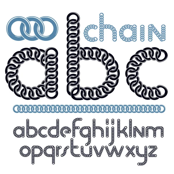Vector script, modern alphabet letters, abc set. Lower case deco — Stock Vector