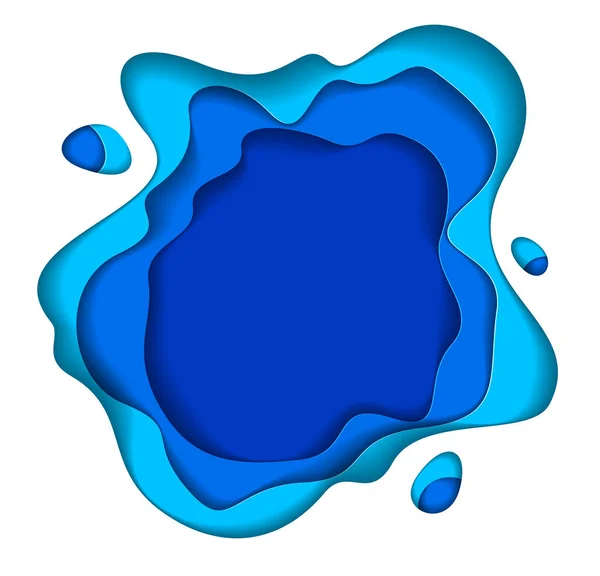 Abstrato azul papel recorte curvas formas em camadas, vector illustra —  Vetores de Stock