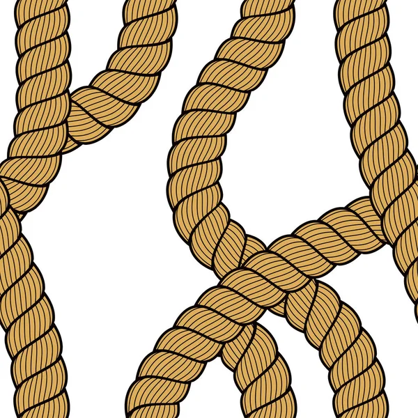Vector de patrón de cuerda náutica sin costuras. Ilustración interminable de la marina — Archivo Imágenes Vectoriales