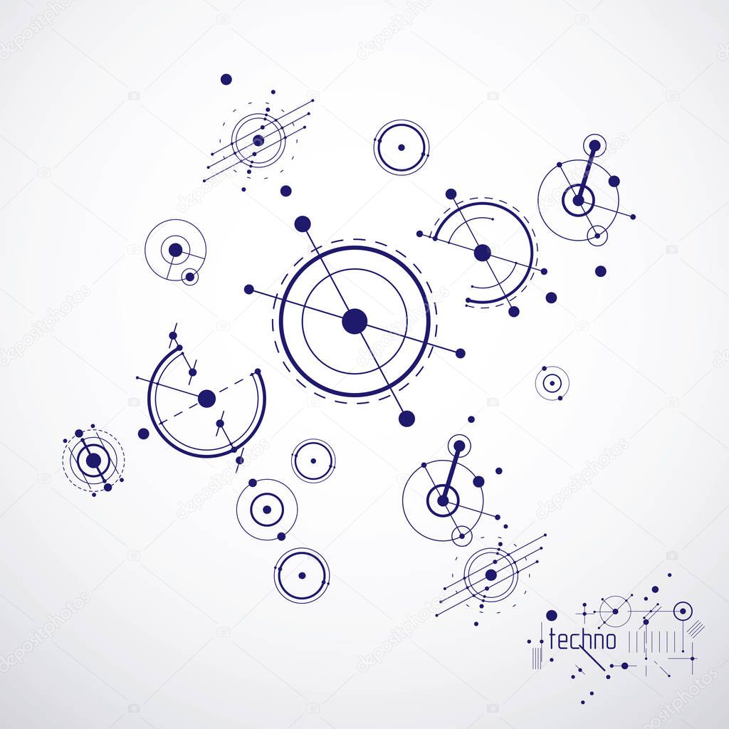 Engineering technology vector wallpaper made with circles and li