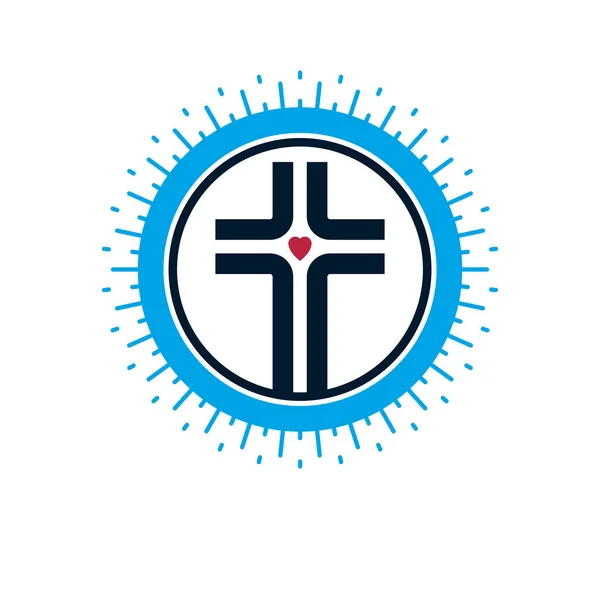 Symbole vectoriel croix chrétienne, icône religion Dieu christianisme . — Image vectorielle