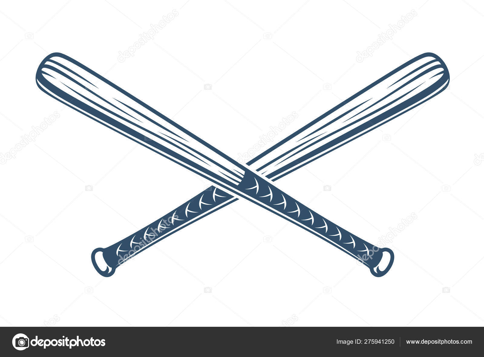 Baseball Bats Crossed Vector Logo Or Sign Gangster Style Theme Stock Vector Image By C Ostapius 275941250