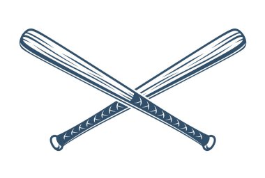 Beyzbol sopaları vektör logosu veya işareti, gangster tarzı tema geçti.