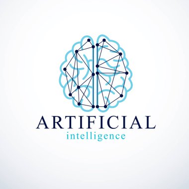 Yapay zeka kavramı vektör logo tasarımı. İnsan anatom