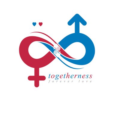 Sonsuz çift kavramsal logo, infin ile oluşturulan vektör simgesi