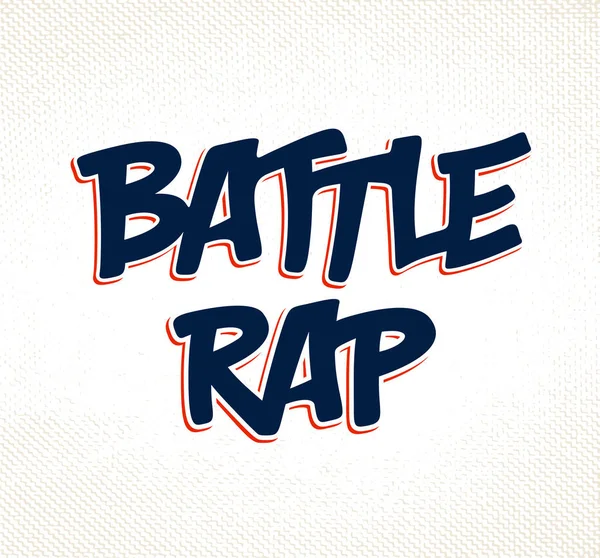 Rap battle vektor psaní, hudební motiv logo. — Stockový vektor