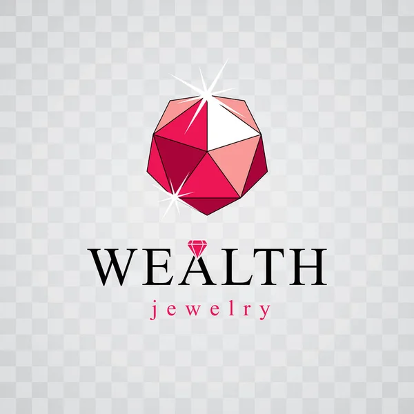 Vetor elegante gema espumante. Luxo sinal de diamante emblema, logotipo —  Vetores de Stock
