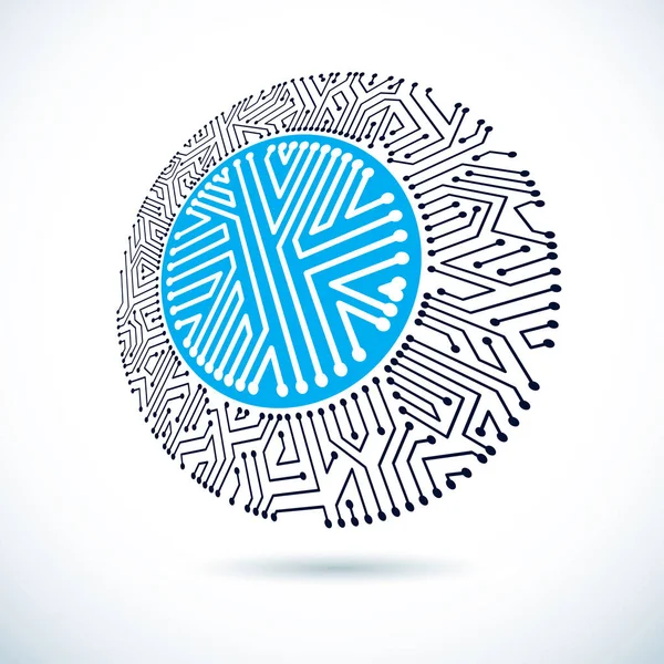 Diseño de cpu de tecnología vectorial con esquema de microprocesador circular — Archivo Imágenes Vectoriales