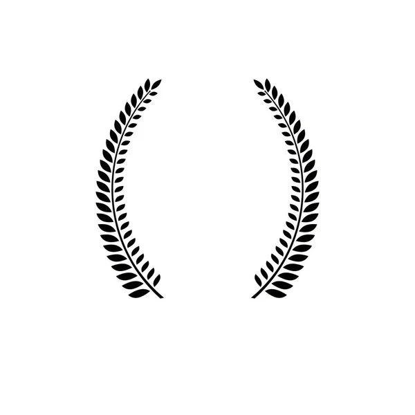 Emblema floreale della corona di alloro. Stemma araldico decorativo — Vettoriale Stock