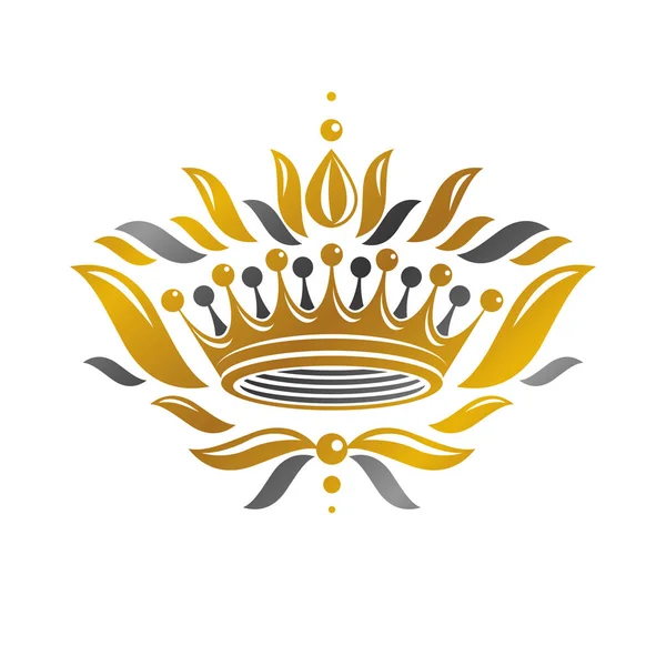 Imperial Crown vektor illustration. Heraldisk vin Tage logo. Ancie — Stock vektor