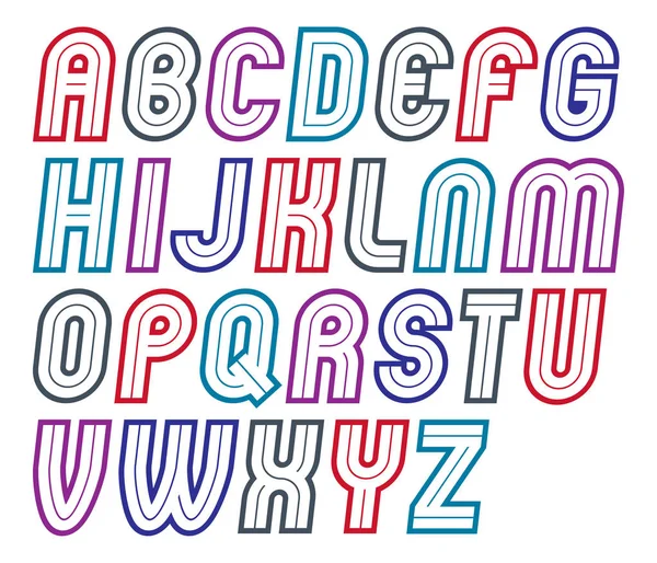 Vector vintage criativo script, moderno em negrito alfabeto arredondado — Vetor de Stock