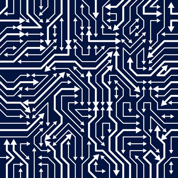 Printplaat naadloze patroon, vector achtergrond. Microchip tec — Stockvector