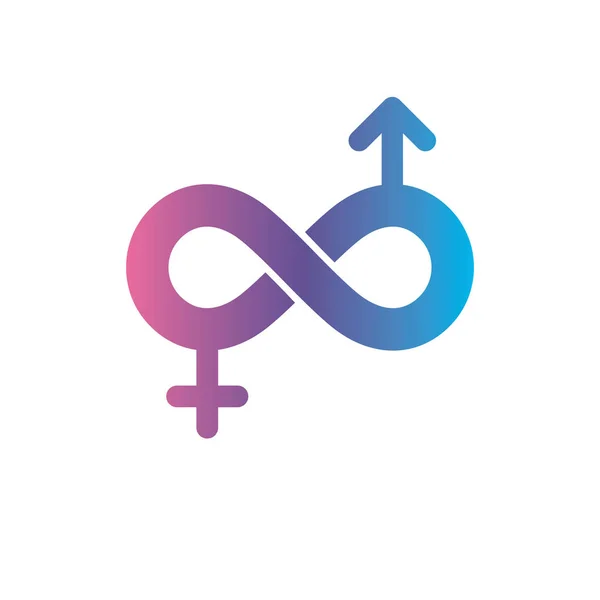 Oneindige liefde concept, Vector symbool gemaakt met Infinity teken — Stockvector